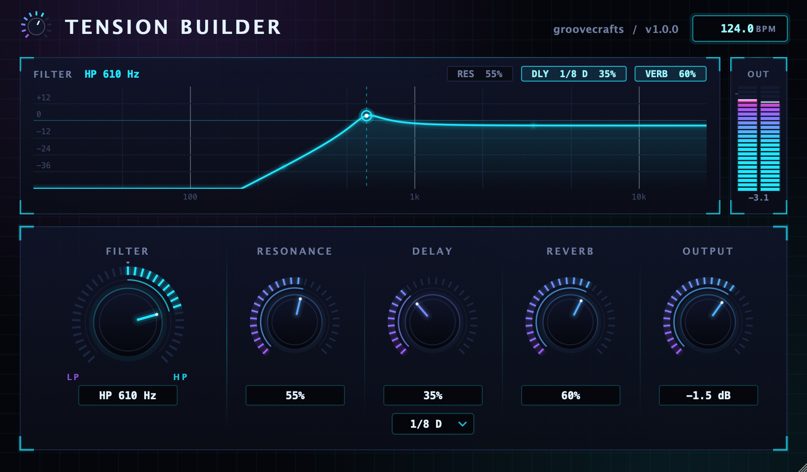 The Tension Builder plugin window